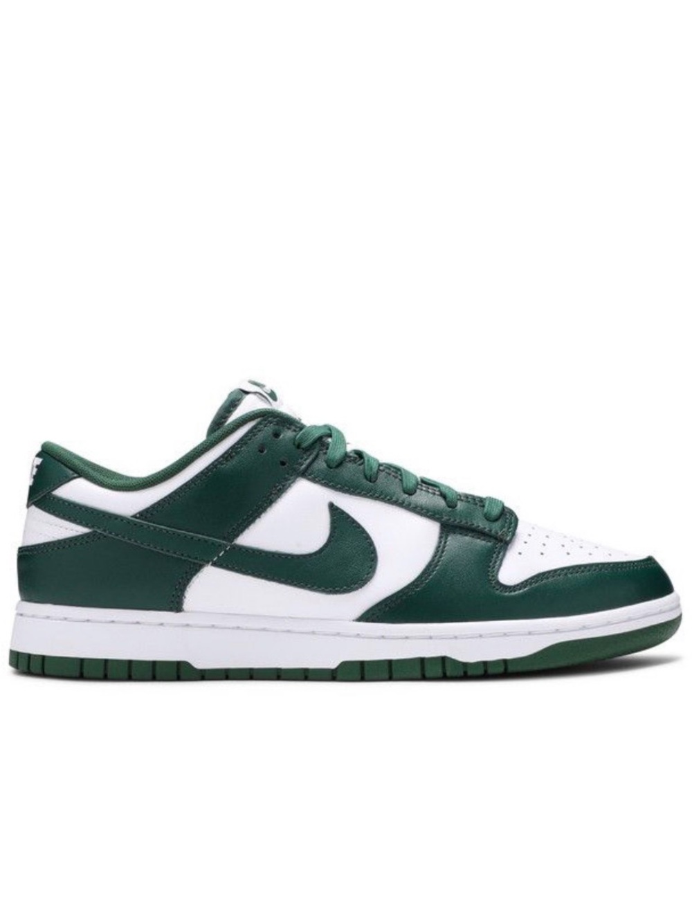 Nike Dunk Low White and Forest Green Leather Sneaker